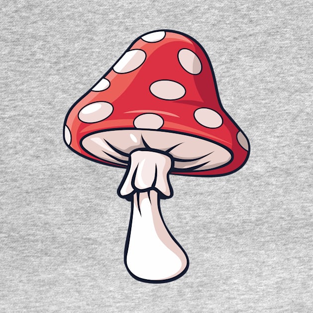 Vector illustration of simple mushroom. Red fly agarics mushroom by ozant